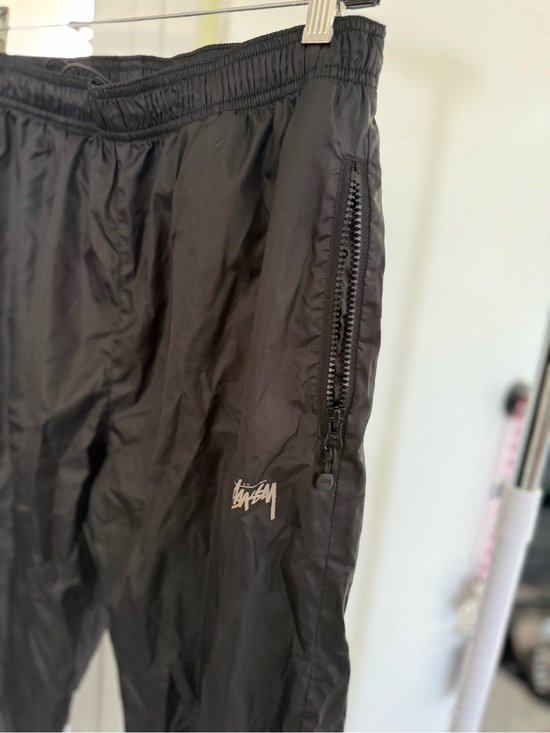 Stussy Pants - Stussy Black Track Joggers with Zip pockets